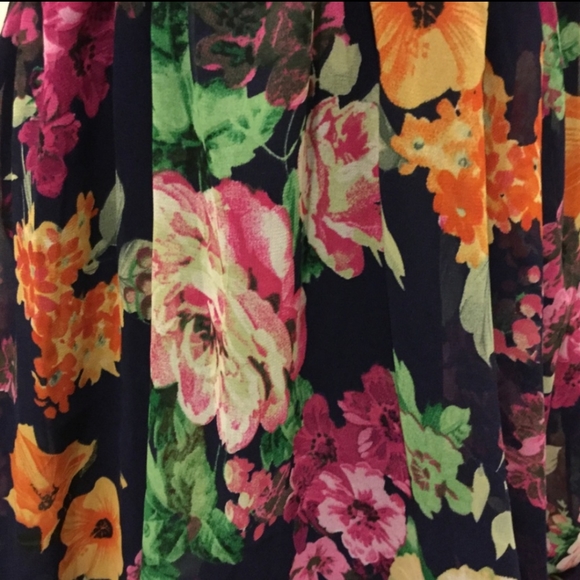 🌺 San Souci High Low Floral Sundress with Spaghetti Straps | L | Navy - Picture 8 of 8